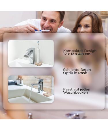 Dabblu Modern Toothbrush Holder for Oral B - Elegant Ros Concrete Design with Anti-Slip Pads for Your Bathroom - Buy Online on GoSupps.com