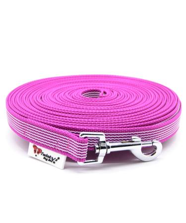 Twinkys Dog Style tow leash rubberized 20 mm wide for dogs up to 50 kg - without hand loop 20 meters pink made in Germany 20 meters pink 20 mm to 50 kg