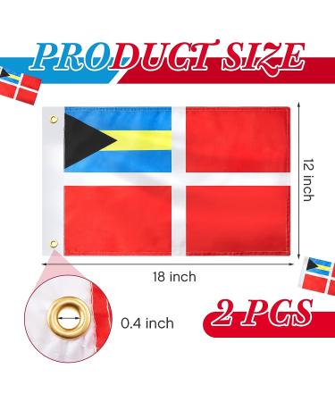 2 Pack Bahamas Courtesy Boat Flags 12x18 Inch - Premium Polyester Bahamian Flags for Vessels - Buy Online on GoSupps.com