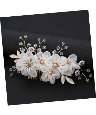 Angoily Metal Hair Barrettes Bridal Headpiece Pearl Hair Clip Rhinestone Barrettes Floral Hair Accessories Hair Combs Barrette Pearl Hair Comb Metal Hair Comb Bride Wedding Gauze - Buy Online on GoSupps.com