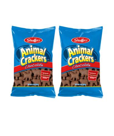 Ja'Cor Chocolate Animal Crackers, Coated Animal Cracker Snack Packs, Assorted Animal Shapes, Individual Package Snacks, 8 oz Bags(Pack of 2)