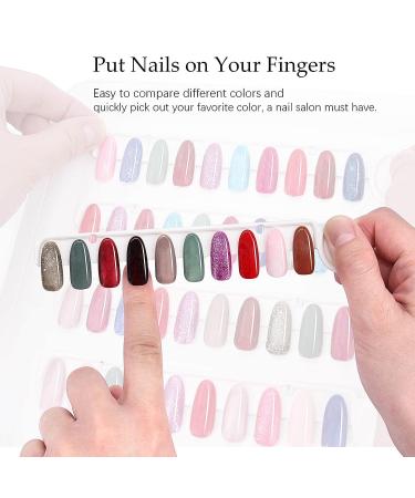 Nail Swatch Display Book with Transparent Nails | C10 Plastic Nail Sample Card for Nail Gel Colors - No Glue Needed - Buy Online on GoSupps.com