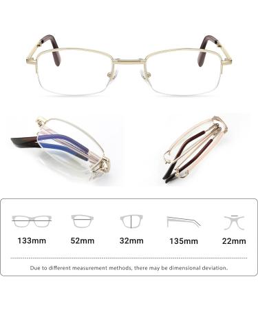 2 Pack Folding Half Frame Metal Reading Glasses - Stylish & Portable | Shop Now - Buy Online on GoSupps.com