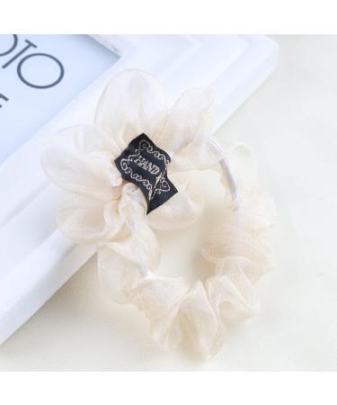 Inilbran Boho Silk Satin Hair Scrunchies Vintage Satin Hair Band Hair Ties French Elastic Hair Tie Ropes Pearl Ponytail Scrunchy Hair Ties Hair Accessories for Women and Girls Headdress Champagne - Buy Online on GoSupps.com