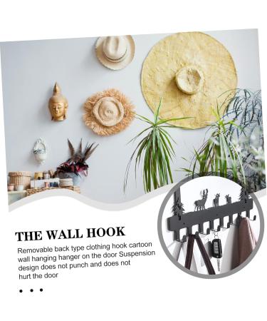 LABRIMP Towel Hooks Nail Door Hook Hat Hooks Household Hat Hook Door Coat and Hat Hook Wall Hanging Cartoon 45X36.5X3CM Black - Buy Online on GoSupps.com