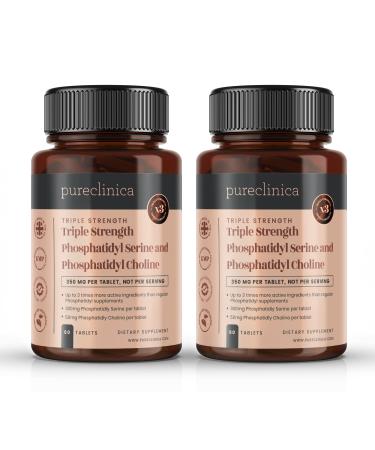 TRIPLE STRENGTH PHOSPHASTIDYLSERINE and PHOSPHASTIDYLCHOLINE x 120 Tablets (2 Bottles of 60 Tablets) 60 Count (Pack of 2)