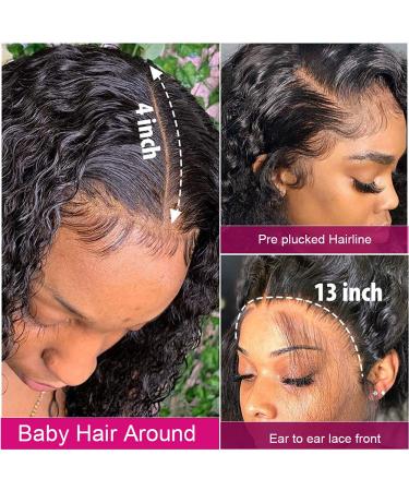 Legendhair 12 Inch Curly Bob Wigs | HD Transparent Lace Front Human Hair Wigs | Pre Plucked with Baby Hair | Natural Hairline | 150% Density | For Black Women - Buy Online on GoSupps.com