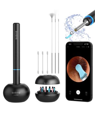BEBIRD M9 Pro Ear Wax Removal Tool with Ear Camera and 6 LED Lights 1080P Ear Scope Ear Cleaner for Adults and Kids Ear Pick with 6 Reusable Replacement Soft Ear Scoops for Earwax Removal Black