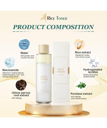 Ganbaro Rice Toner Rice Water Toner Korean Skincare Toner for Face Rice Toner Korean Im from Rice Toner Deep Hydrating Moisturizing Essence Toner 150ml (A) Off White-b - Buy Online on GoSupps.com