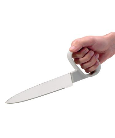 Homecraft Reflex Chef's Knife Preparation Carving Utensils with Finger Contours and Secure Grip for Meal Prep 8 in. Blade with Smooth Edge Assistive Cutting Knives with Sturdy Handle for Elderly Preparation & Carving Utensils with Finger Contours and Secu