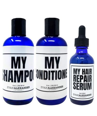 Evan Alexander Grooming MY Hair Repair System for Men - Supports Hair Growth and Nourishes the Scalp - Shampoo Conditioner and Hair Growth Oil and Follicle Booster Set