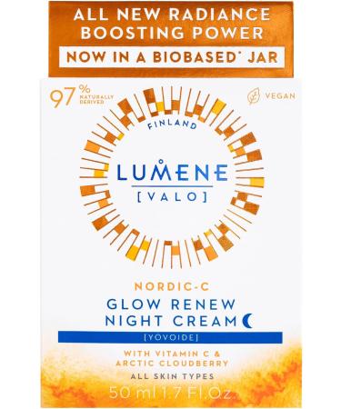 Lumene Nordic-C VALO Vitamin C Glow Renew Night Cream 50ml - Overnight Bright Sleeping Cream New Improved Formulation NEW IMPROVED FORMULA Night Cream - Buy Online on GoSupps.com