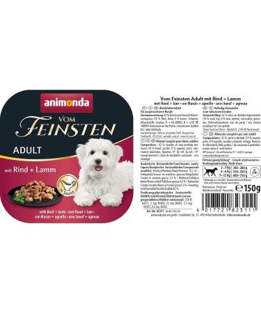 Animonda Adult Dog Food - Wet Beef & Lamb in Sauce 22 x 150g Pack - Premium International Shipping - Buy Online on GoSupps.com