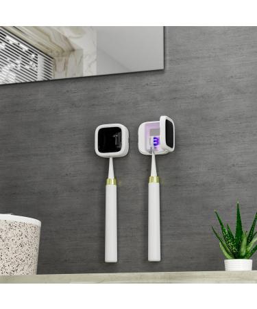 UV Toothbrush Sanitizer Holder - Portable Rechargeable Cleaner Case with Magnetic Holder | Travel & Home Use - No Drilling (White - Buy Online on GoSupps.com