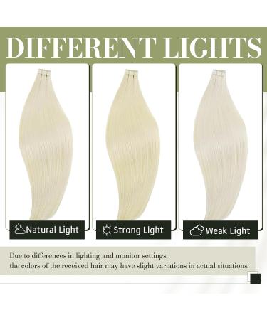 Runature Real Hair Tape Extensions - Blonde 35 cm 20 Pieces 40g - Smooth Straight Hair #60 - Buy Online on GoSupps.com