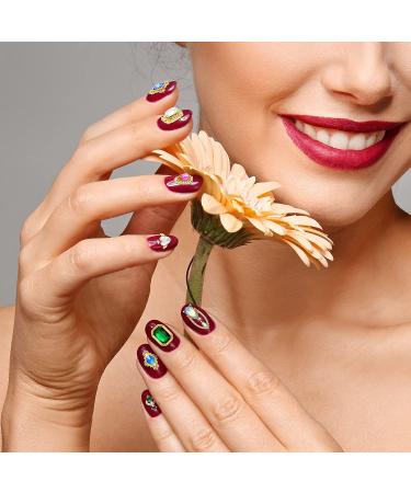 84 Pieces 3D Nail Charms Gold Heart Drop Rhinestones Art for Acrylic Nails - Colorful Crystals and Big Gems - DIY Nail Decorations for Women and Girls - 42 Styles (Bright Style) - Buy Online on GoSupps.com