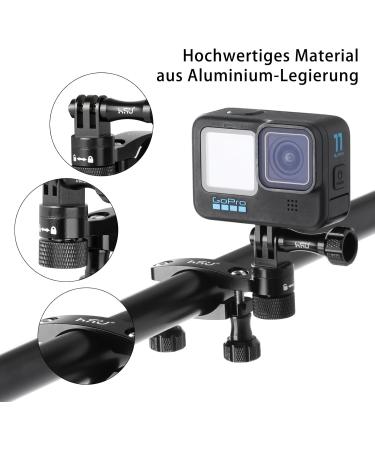 Buy HSU Aluminum Bicycle Handlebar Holder for GoPro Hero 12/11/10/8/7/6/5/4/3 & Action Cameras - 360 Rotary Mountainbike Rack - Black - Buy Online on GoSupps.com