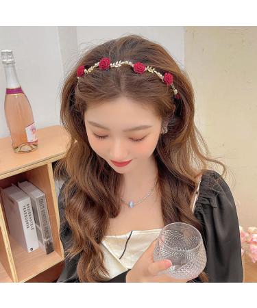 Valentine Hair Clips - Exquisite Red Rose Gold Metal Design - Elegant Hair Accessories for Women and Girls - Buy Online on GoSupps.com