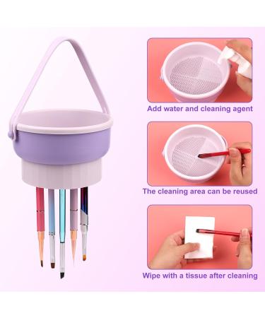 Makeup Brush Cleaner Bowl 6x5x3 Inch Cosmetic Brush Cleaning Mat Silicone 2 in 1 Makeup Brush Washing Bowl Drying Holder Stand Multifunctional Cleaner Basket for Girls Women (Purple) - Buy Online on GoSupps.com