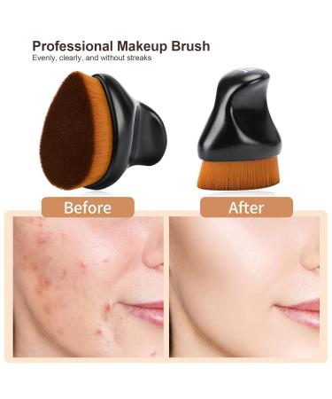 Buy Foundation Makeup Brush | Kabuki Bronzer Brush for Liquid & Cream Cosmetics | Ergonomic Handle - Matte Black - Buy Online on GoSupps.com