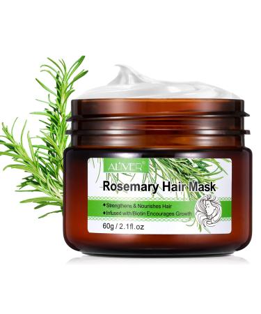 HRAMEX Rosemary Hair Mask Essential Oil & Biotin Deep Treatment Repair for Dry Damaged and Color Treated Hair Restores Moisture Miracle Repair for Dry  Damaged  & Frizzy Hair-60ml