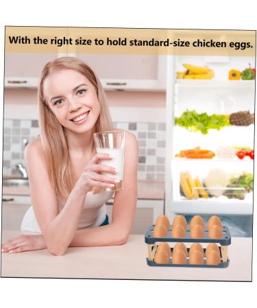 BUGUUYO Box Egg Carton Eggs Egg Holder Portable Drawers Food Refrigerator Egg Tray Shelf Side Door re-usable Blue 22.3X10.1X8.9CM - Buy Online on GoSupps.com