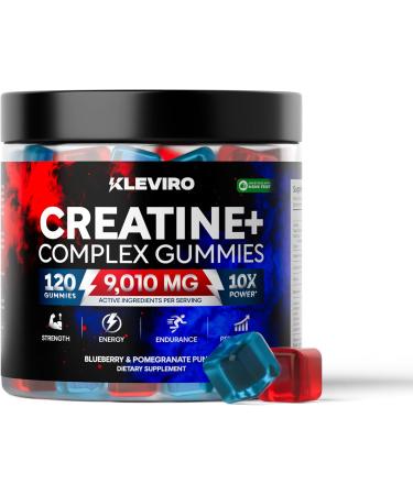 KLEVIRO Creatine Monohydrate Gummies - Blueberry & Pomegranate Creatine for Women and Men - Supplement Supports Muscle Gain Energy Pre and Post Workout Focus & Cognition Recovery - Buy Online on GoSupps.com