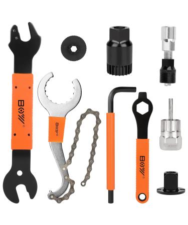 ACETOP Bike Tool kit, Including Bicycle Crank Removal Tool + 3 in 1 Bike Cassette Removal Tool + Bottom Bracket Remover + Rotor Lockring Removal Tool + Bike Pedal Wrench, Practical Repair Tool