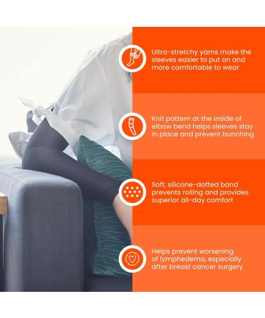 Ease Opaque Lymphedema Arm Sleeve - Large Long Sand - 20-30 mmHg Compression for Effective Arm Support - Buy Online on GoSupps.com