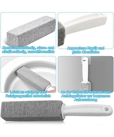 Pumice Stone Cleaning Set - 4 Toilet Cleaning Blocks with Handle | Effective Bathroom & Kitchen Cleaner - Buy Online on GoSupps.com