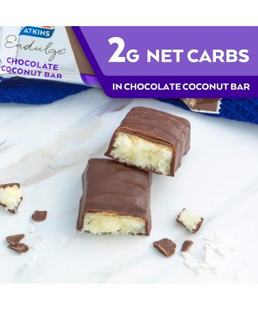 Atkins Endulge Chocolate Coconut Bars - Keto-Friendly Treats | Value Pack (10 Bars) - Buy Online on GoSupps.com