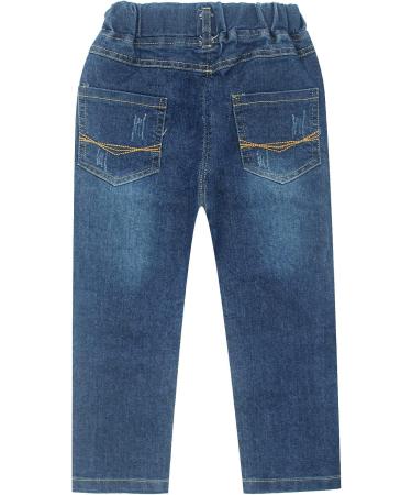 SEAUR Baby Boys Blue Ripped Jeans | Elastic Waistband Denim Pants 4-5 Years - Buy Online on GoSupps.com