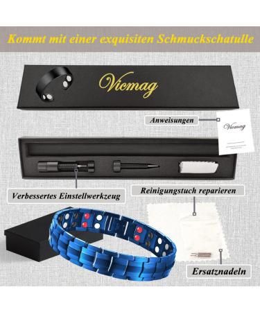 Vicmag Titanstahl Magnetic Hardship for Men - Ultra-Strength Double-Row Magnets with Adjustment Tools & Gift Box (Blue 4 Elements) - Buy Online on GoSupps.com