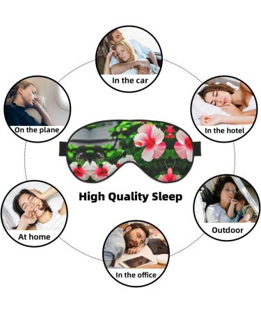 Hibiscus Flowers Print Double-Sided Eye Mask Soft and Light Blocking for Enhancing Sleep Quality - Buy Online on GoSupps.com