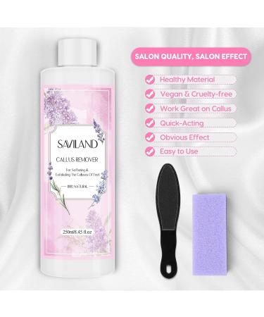 Saviland Callus Remover Kit - 8.45 fl Oz Gel for Dead Skin Removal with Foot File, Scrubber, Pumice Stone, and Gloves - Pedicure Set for Foot Care and Spa Treatment at Home - Buy Online on GoSupps.com