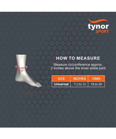 TYNOR Ankle Brace for Men & Women - Breathable Neoprene Compression Sleeve for Sprains Plantar Fasciitis & Sports - Adjustable Wrap - One Size - Premium Orange - Buy Online on GoSupps.com