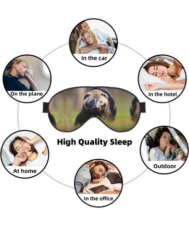 Black and White Honey Badger Mask - Adjustable Soft Blindfold for Deep Sleep Relaxation Travel & Meditation - Buy Online on GoSupps.com