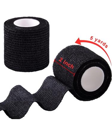 BQTQ 60 Rolls Self Adhesive Bandage Wrap 2 Inch - Self Adherent Wrap for Wrist, Ankle Swelling & Sprains - Black Color Stretch Bandage Tape - Buy Online on GoSupps.com