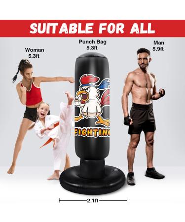 HITOP Punching Bag for Kids and Adults - Extra Large Heavy Duty Inflatable Boxing Bag with Stand - Perfect Karate Gift for Boys, Kids, and Men - Buy Online on GoSupps.com