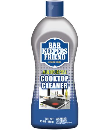 BAR KEEPERS FRIEND Multipurpose Cooktop Cleaner (13 oz) - Liquid Stovetop Cleanser - Safe for Use on Glass Ceramic Cooking Surfaces, Copper, Brass, Chrome, and Stainless Steel and Porcelain Sinks' 13 Ounce (Pack of 1)