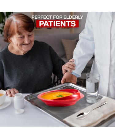 Aquashielding Spout-Proof Shovel Plates for Disabled Adults - Wave Edge Design Ideal for Simple Meals | Red (1 PC) - Buy Online on GoSupps.com