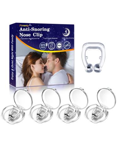 Firrenty Anti Snoring Devices Snore Stopper Stop Snoring Help Stop Snoring Quieter Sleep Silicone Magnetic Snore Stopper Food Grade Material Anti Snore Device 4 Pcs Stop Snoring Nose Clip