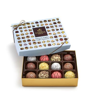 Godiva Chocolatier Assorted Chocolate Truffles Gift Box, Patisserie Dessert Truffles, 12 pc.
