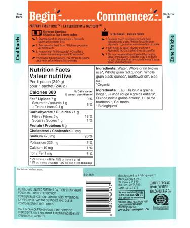 BEN'S ORIGINAL Organic Quinoa & Brown Rice With Sea Salt Organic Food 240g Pouch - Buy Online on GoSupps.com