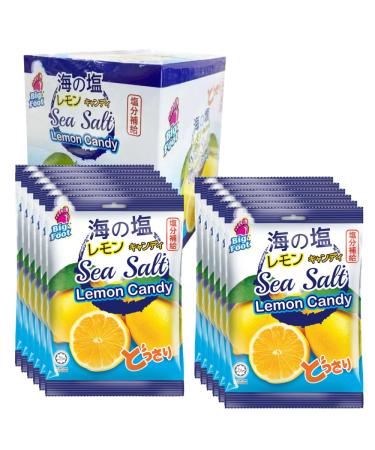Big Foot Sea Salt Lemon Candy - 12 sachets de 15 g - Bonbons citron au sel marin - Sachets individuels - Go t sucr -sal - Bonne haleine
