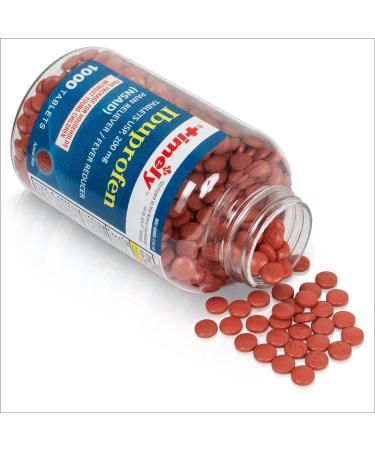 Timely Ibuprofen 200mg - 1000 Tablets | Pain Relief & Fever Reducer for Adults | Comparable to Advil | Headache, Menstrual Pain, Tooth & Muscle Aches - Buy Online on GoSupps.com
