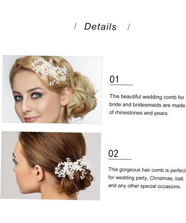 Ipetboom Flower Rhinestone Hair Comb Tiara Floral Hair Accessories Rhinestone Headpiece Bridal Side Flower Hair Comb Creative Hair Comb Women Hair Comb White Bride Plastic Hair up Wedding - Buy Online on GoSupps.com