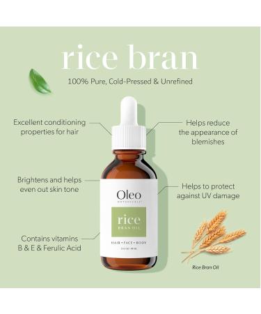 100% Pure Rice Bran Oil - Unrefined & Cold-Pressed Nutrient-Rich for Skin & Hair - 60ml - Buy Online on GoSupps.com