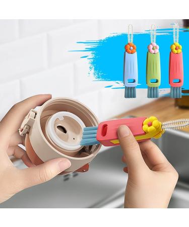 3 in 1 Cup Lid Cleaning Brush Cup Lid Gap Cleaning Brush Set Crevice Cleaning Brush for Bottle Gap Multifunctional Cleaning Brush Kitchen Cleaning Tools 3PCS - Buy Online on GoSupps.com
