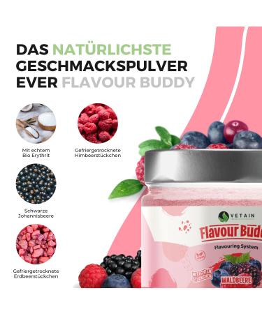 Vetain Flavor Buddy Waldbere 200g - 100% Natural Taste Powder with Real Pieces | Low-Calorie & High Solubility | Made in Germany - Buy Online on GoSupps.com